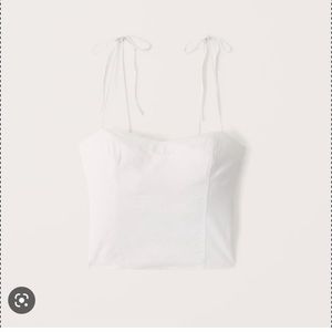Abercrombie Sweetheart Tie-Strap Linen Cami